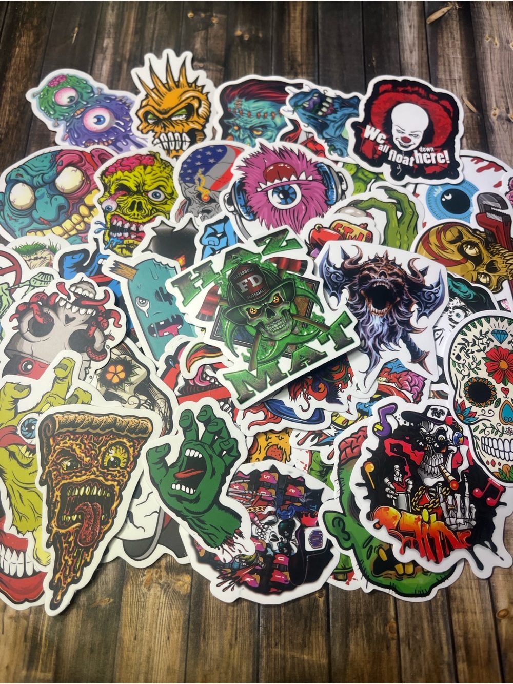 5for$10 Colorful Mixed Halloween Grunge Art Stickers 50 Sticker Pack